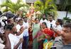 నిజామాబాద్ జిల్లా యంచలో గోదావరి ముంపు బాధితులతో కల్వకుంట్ల కవిత
