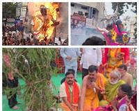 వివిధ దుర్గ మాత మంటపాల వారిచే మహిషాసుర మర్దన నిర్వహణ 