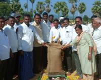 వరి ధాన్యం కొనుగోలు కేంద్రాన్ని ప్రారంభించిన మార్కెట్ చైర్మన్ బీమా సంతోష్