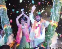 గొల్లపల్లి సర్పంచ్  నల్ల నీరజ సతీష్ రెడ్డి విజయోత్స ర్యాలీ 