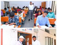 పకడ్బందీగా ఇంటర్మీడియట్ పరీక్షల నిర్వహణ  బుధవారం ప్రారంభమైన ఇంటర్మీడియట్ పరీక్షలు  పరీక్ష కేంద్రాన్ని పరిశీలించిన జిల్లా కలెక్టర్ బి. సత్యప్రసాద్