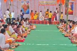 ఘనంగా సామూహిక శ్రీ సత్యనారాయణ స్వామి వ్రతాలు