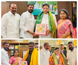 రాష్ట్ర  మంత్రులను కలిసి నూతన సంవత్సర శుభాకాంక్షలు తెలియజేసిన తాజా మాజీ మున్సిపల్ చైర్ పర్సన్ అడువాల జ్యోతి లక్ష్మణ్ దంపతులు