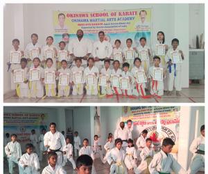 ఒకినోవా స్కూల్లో కరాటే  బెల్టుల ప్రధానం 