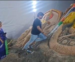 జగిత్యాలలో 20 అడుగుల శ్రీవేంకటేశ్వర స్వామి 3డి సైకత శిల్ప ప్రదర్శన