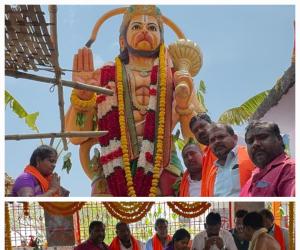 శ్రీ గుండు హనుమాన్ ఆలయాన్ని సందర్శించిన మాజీ మున్సిపల్ చైర్ పర్సన్ అడువాల జ్యోతి