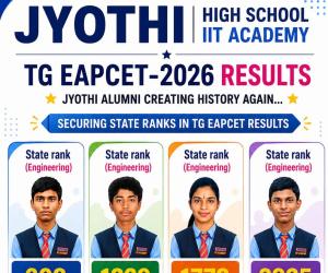 TG EAPCET – 2026 ఫలితాలలో జ్యోతి పూర్వ విద్యార్థుల ఘన విజయం