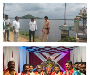 వర్ష కొండలో గణపతి నిమజ్జన ఏర్పాట్లను పరిశీలించిన అధికారులు,